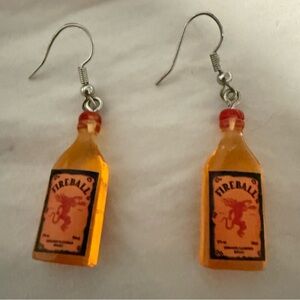 Fireball Whiskey Bottle Earrings